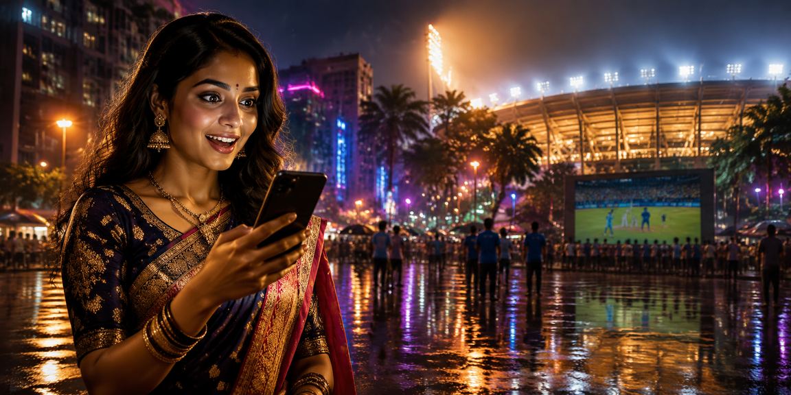 IPL cricket fan placing bets via mobile payment apps in Mumbai